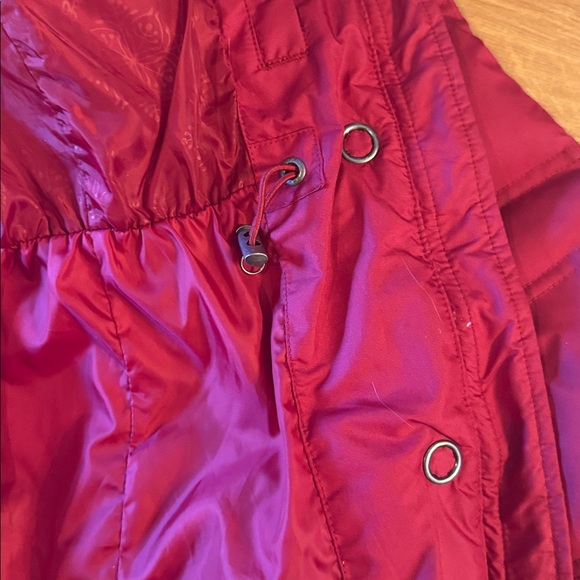 EDDIE BAUER Small Red 700 Fill Goose Down Parka Coat Jacket with Hood - Picture 9 of 10